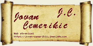Jovan Čemerikić vizit kartica